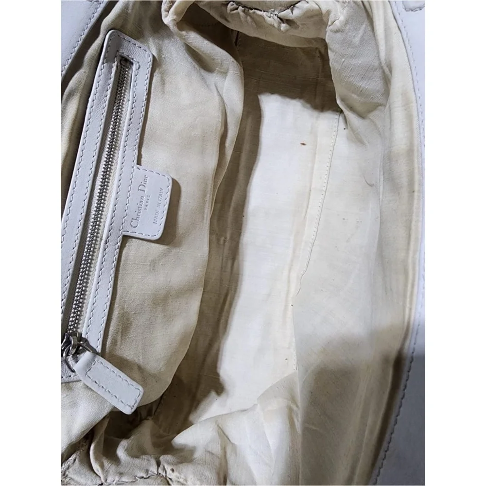 Authentic CHRISTIAN DIOR Raffia Frame Shoulder Bag Beige/Off-White - Picture 14 of 16